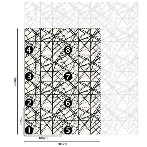 Papier Peint Rayures,papier écologique fin,200x280cm,8 feuilles