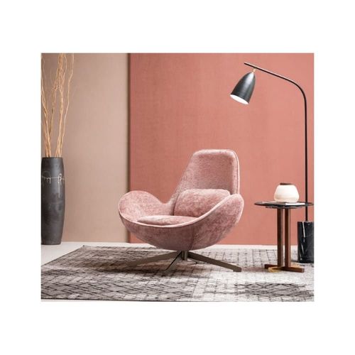 Fauteuil Rotatif En Velours Doux Rose