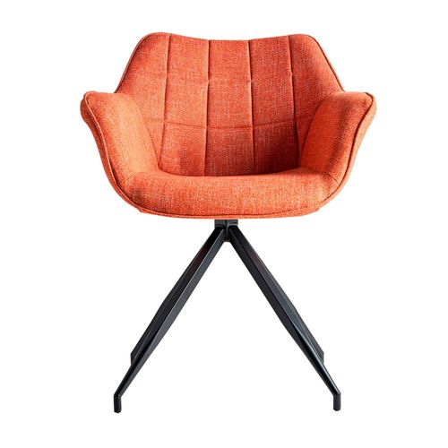 Chaise En Polyester Orange 63x62x81 Cm