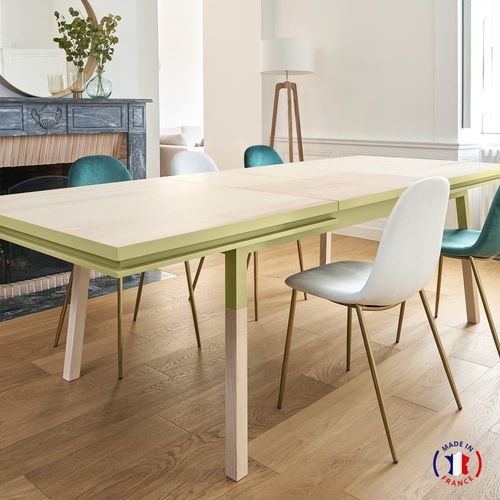 Table Repas Rectangulaire 160x100 Cm 2 Rallonges, 100% Frêne Massif