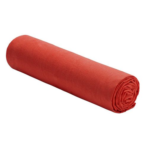 Drap Housse Lin Lavé Rouge 200x200 Cm
