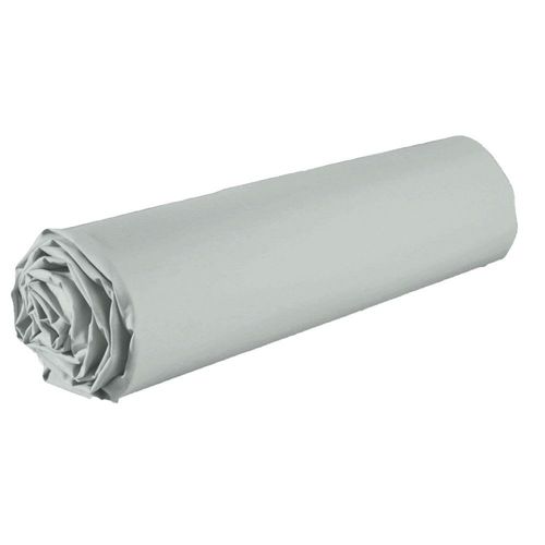 Drap Housse 2 Places Coton Gris Argent 180x200 Cm