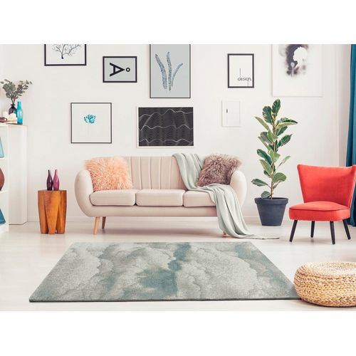 Tapis Doux Au Design Abstrait Dans Les Tons Bleus, 135x190 Cm