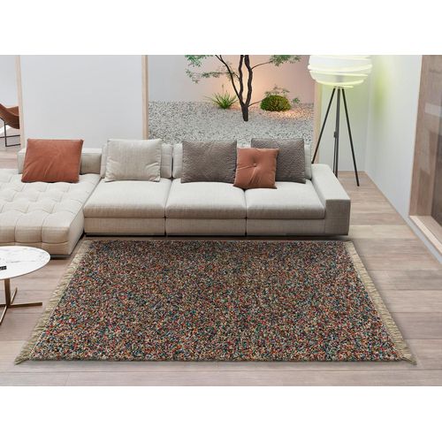 Tapis Shaggy Avec Franges Multicolores, 120x170 Cm