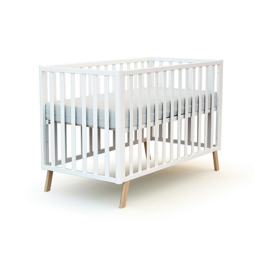 Lit Bébé Évolutif En Bois Blanc 60 X 120 Cm