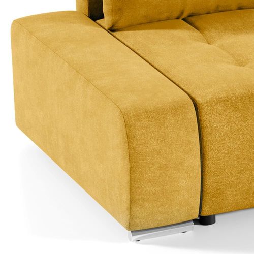 Canapé D'angle Convertible Droit 4 Places Stratifiés Jaune