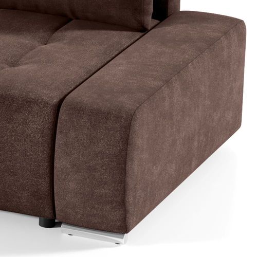 Canapé D'angle Convertible Gauche 4 Places Stratifiés Marron