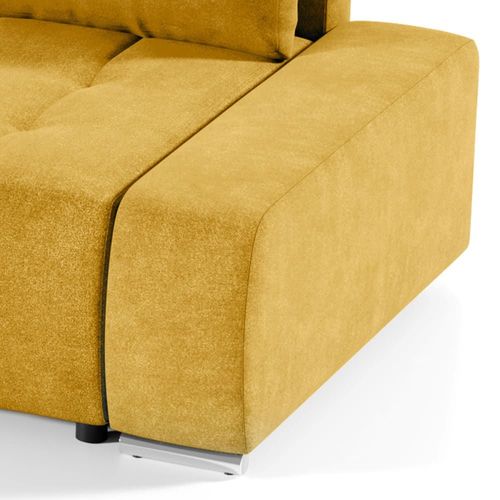 Canapé D'angle Convertible Gauche 4 Places Stratifiés Jaune