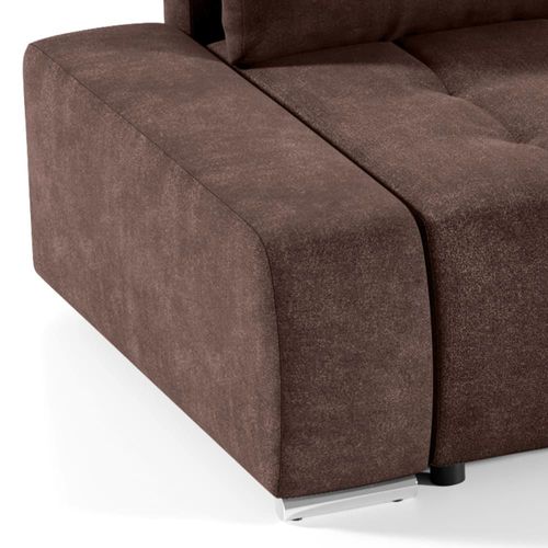Canapé D'angle Convertible Droit 4 Places Stratifiés Marron