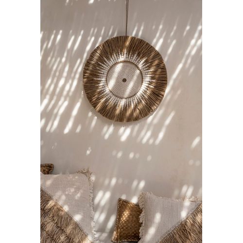 Décoration Murale Herbe Coton Blanc Naturel D60