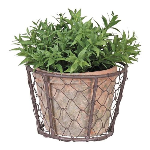 Cache-pot métal terre cuite terracotta