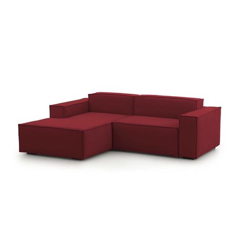 Canapé D'angle En Tissu Rouge 160x170 Cm