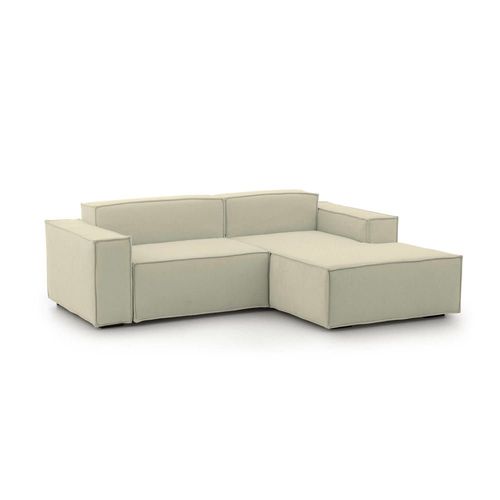 Canapé D'angle En Tissu Beige 160x170 Cm