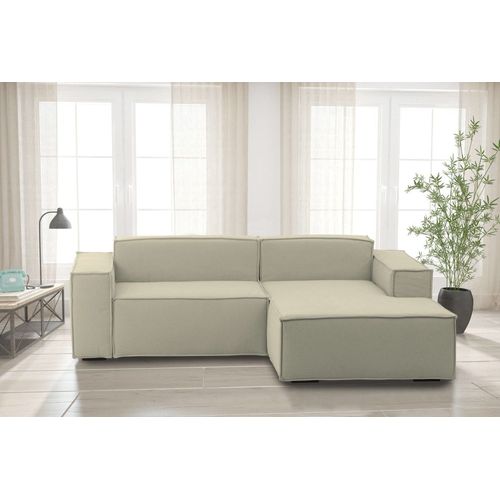 Canapé D'angle En Tissu Beige 160x170 Cm