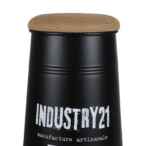 Tabouret De Bar Métal Noir Style Industriel 40x40x66.5cm
