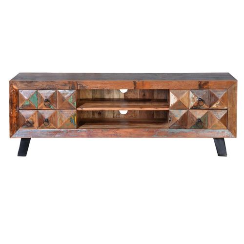 Meuble Tv En Bois Recyclé Multicolore