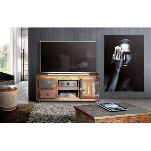 Meuble Tv En Bois Recyclé Multicolore