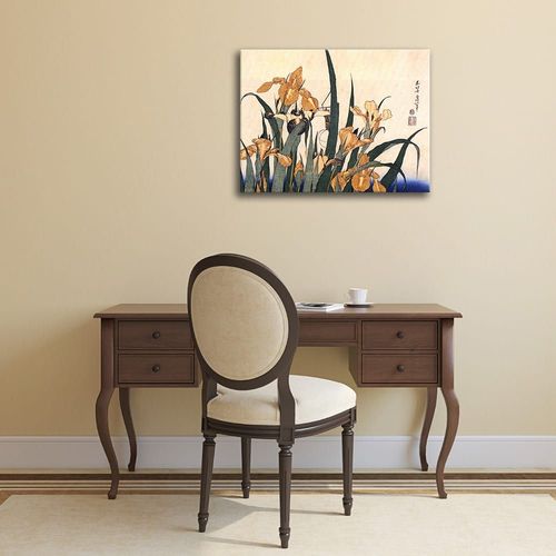 Tableau Iris et Sauterelle Katsushika Hokusai 50x60cm