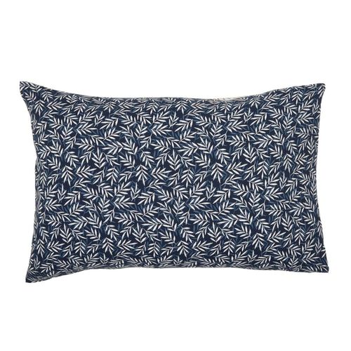 Taie D'oreiller En Lyocell Bleu Et Beige 50x70