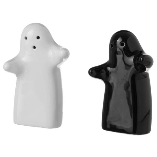 Salière Et Poivrière Couple Noir Et Blanc En Céramique