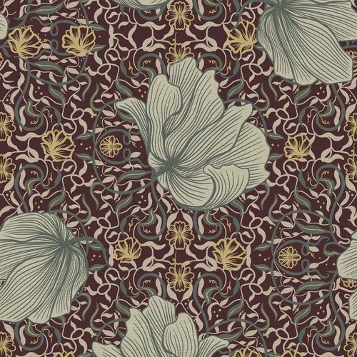 Papier peint fleur Vayen bordeaux 1005x52cm