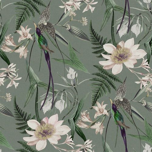 Papier peint jardins de paradis gris 1005x52cm