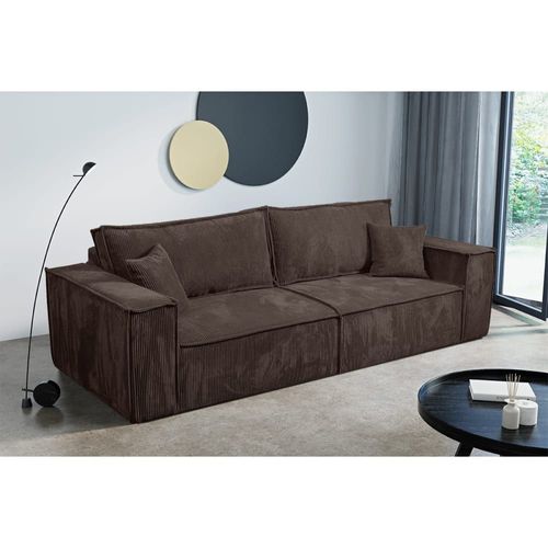 Canapé Convertible 4 Places Stratifiés Marron