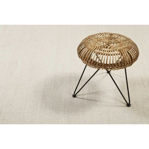 Tapis Plat Rond Fait Main Laine Vierge Et Jute Crème 200 D