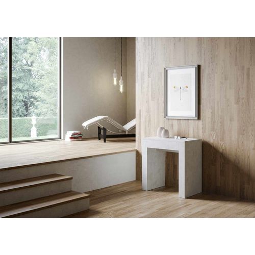 Console Extensible 78x47/299 Cm Effet Bois Blanc