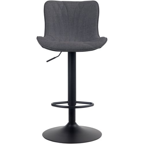 Tabouret De Bar Ajustable Pivotant Tissu Noir