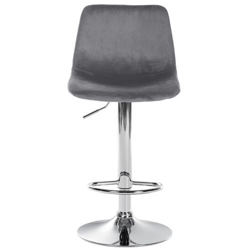 Tabouret De Bar Velours Ajustable Pivotant Velours Gris Foncé