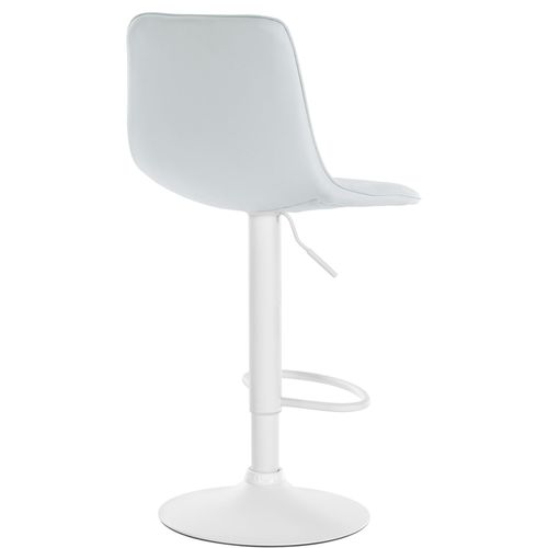 Tabouret De Bar Ajustable Pivotant En Similicuir (Pvc) Blanc