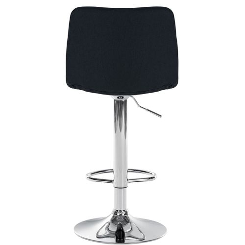 Tabouret De Bar Ajustable Pivotant En Tissu Noir