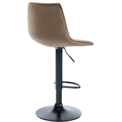 Tabouret De Bar Réglable Pivotant En Velours Marron