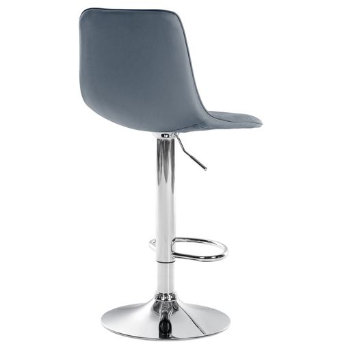 Tabouret De Bar Ajustable Pivotant En Similicuir (Pvc) Gris