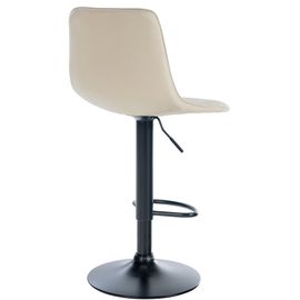 Tabouret De Bar Ajustable Pivotant En Similicuir (Pvc) Crème