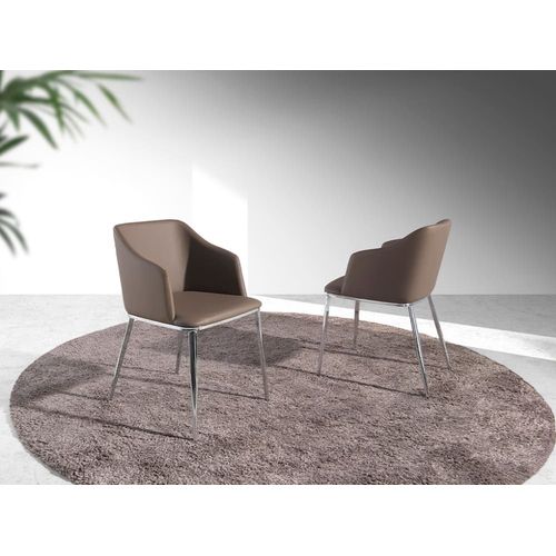 Chaise En Simili Cuir Et Acier Chromé