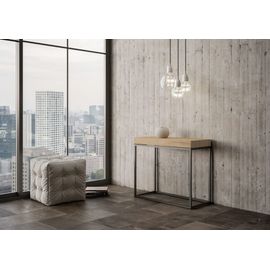 Console Extensible 90x40/300 Cm Effet Bois Chêne Nature
