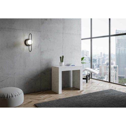 Console Extensible 90x42/302 Cm Effet Bois Blanc