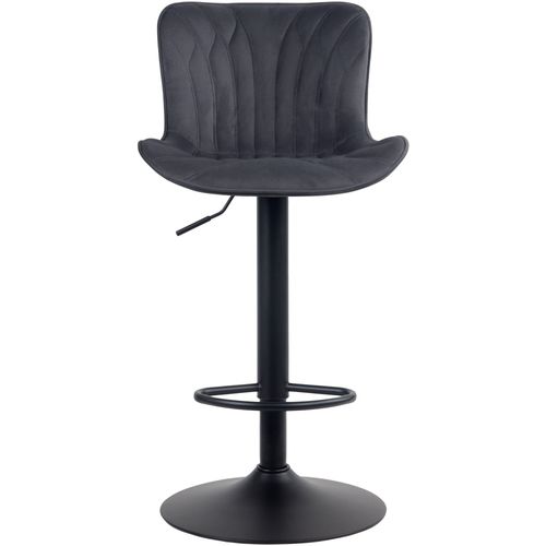 Tabouret De Bar Ajustable Pivotant Velours Noir