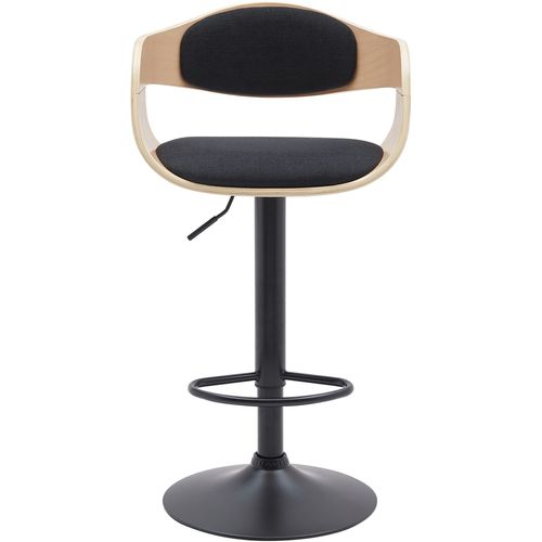 Tabouret De Bar Ajustable Pivotant Tissu Nature / Noir