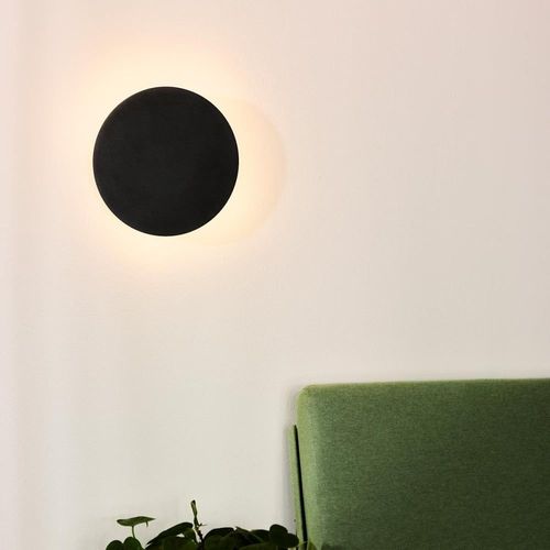 Applique Murale Led Ronde Métal Diamètre 25cm Noir