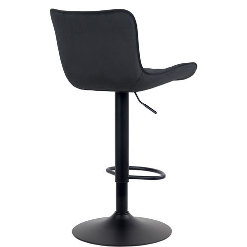 Tabouret De Bar Ajustable Pivotant Velours Noir