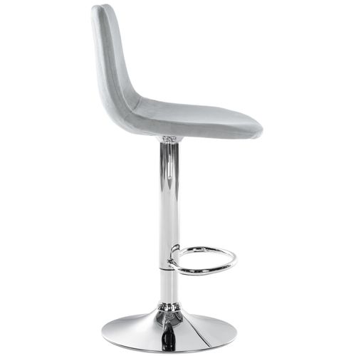 Tabouret De Bar Velours Ajustable Pivotant Velours Gris