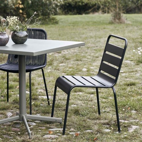 Chaise De Jardin En Métal Noir