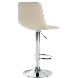 Tabouret De Bar Ajustable Pivotant En Similicuir (Pvc) Crème