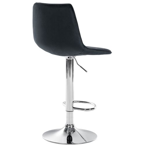 Tabouret De Bar Réglable Pivotant En Velours Noir