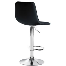 Tabouret De Bar Ajustable Pivotant En Similicuir (Pvc) Noir