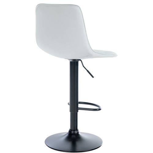 Tabouret De Bar Ajustable Pivotant En Similicuir (Pvc) Blanc