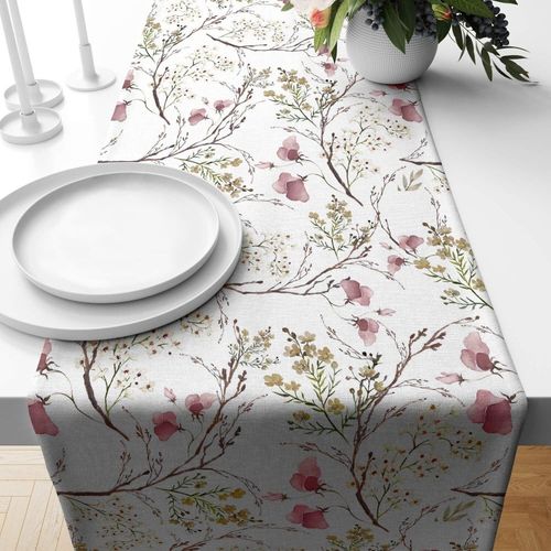 Chemin De Table En Coton Blanc 140x45